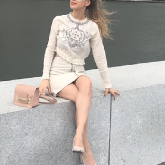 ZARA blouse embroidered top long sleeve - Picture 2 of 14